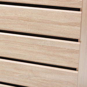 Baxton Studio Baxton Studio Miren 5-Drawer Chest - Mid-Century Modern Light Oak with Dark Grey Accents, Stylish Storage SECOD5014-Hana Oak/Dark Grey-5DW-Chest