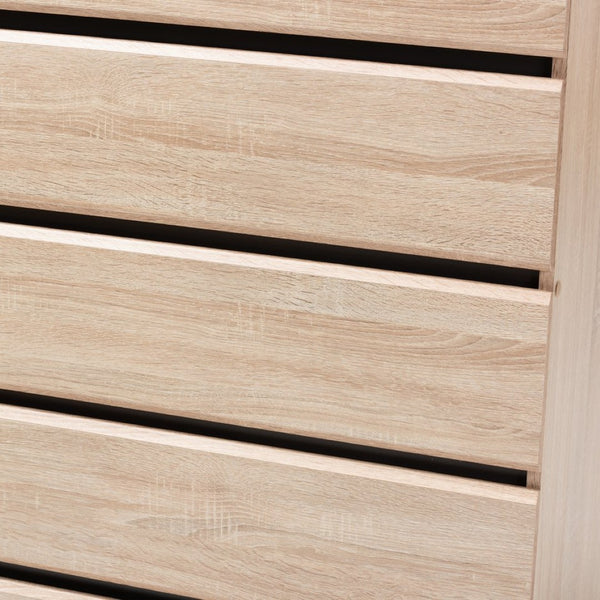 Baxton Studio Baxton Studio Miren 5-Drawer Chest - Mid-Century Modern Light Oak with Dark Grey Accents, Stylish Storage SECOD5014-Hana Oak/Dark Grey-5DW-Chest