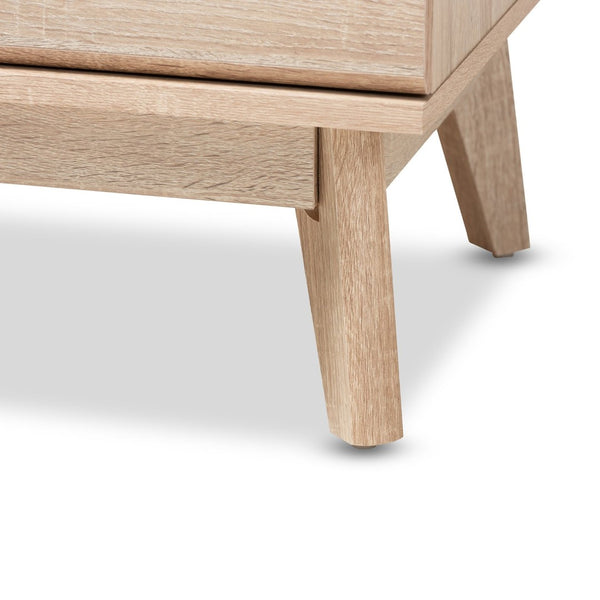 Baxton Studio Baxton Studio Miren 5-Drawer Chest - Mid-Century Modern Light Oak with Dark Grey Accents, Stylish Storage SECOD5014-Hana Oak/Dark Grey-5DW-Chest