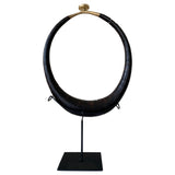 Lilys Cow Horn With Brass On Stand 20"H 8256