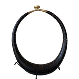 Lilys Cow Horn With Brass On Stand 20"H 8256