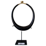 Lilys Cow Horn With Brass On Stand 20"H 8256