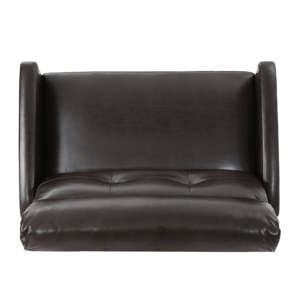 English Elm Christopher Knight Home® - Reclining Loveseat with Push-Back Recline, Plush Tufted Fabric Sofa, Compact Wall-Hugger Design Brown 61372.00PU