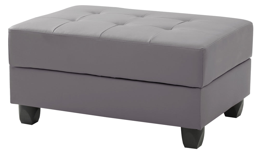 English Elm Chic Gray PU Ottoman 18"H x 37"W x 26"D — Modern Lightweight Seating & Footrest, Easy Assembly, Stylish B078108118