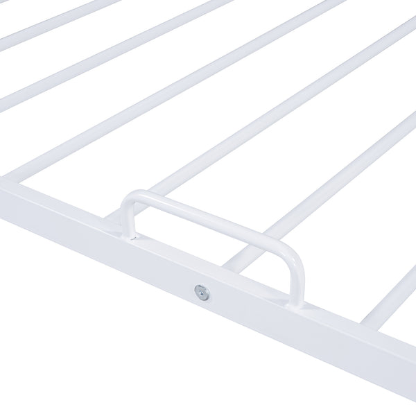 English Elm Twin House Metal Platform Bed with Trundle for Kids — Sturdy 350lb Capacity, Playful Loft Frame Design White MF323494AAK