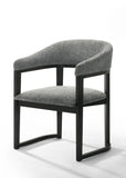 Modrest Maury - Stylish Grey Fabric Dining Chair with Black Rubberwood Frame for Modern Elegance