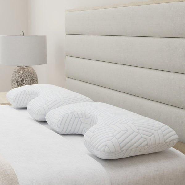 English Elm Fria Ergonomic Cooling Pillow with Italian Foam Core and Phase Change Sleep Technology B047P387679