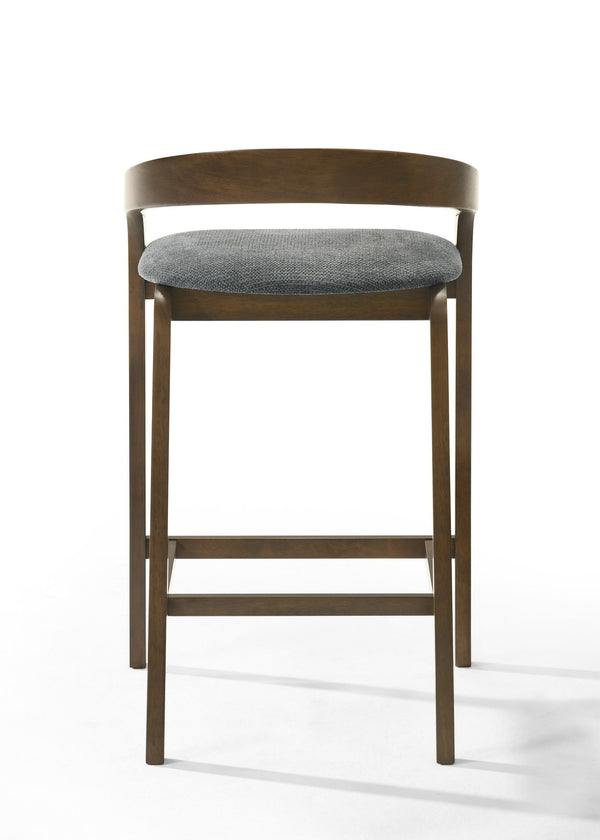 VIG Furniture Modrest Vougler - Modern Grey Fabric + Walnut Counter Chair (Set of 2) VGMA-MI1204-GRYWAL