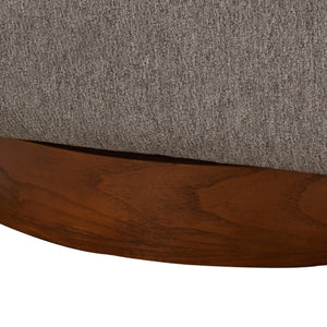 English Elm Miramar Plush Chenille Barrel Swivel Chair with Warm Wood Base, 360° Comfort and Removable Cushion Gray B050P322578