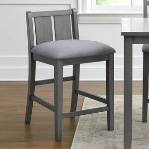 English Elm Set Of 2 Counter Height Chairs – Stylish Upholstered Seats In Gray For Modern Dining Spaces B016P392704-GIGA
