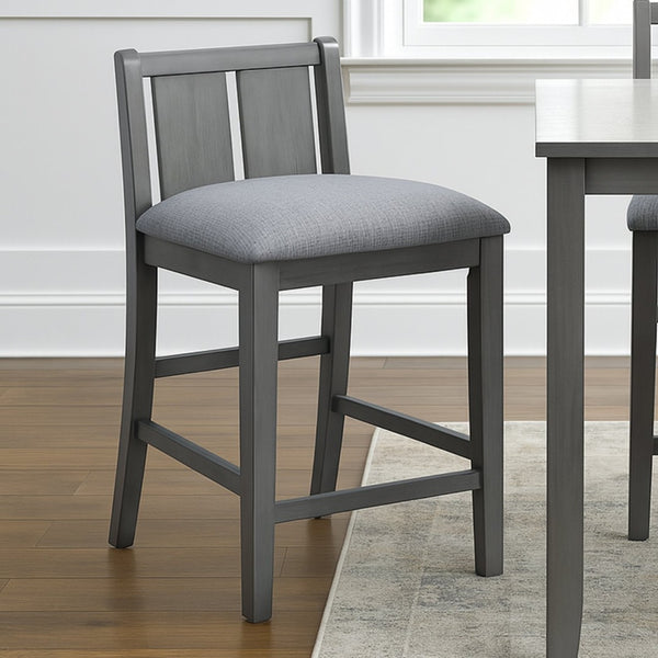 English Elm Set Of 2 Counter Height Chairs – Stylish Upholstered Seats In Gray For Modern Dining Spaces B016P392704-GIGA