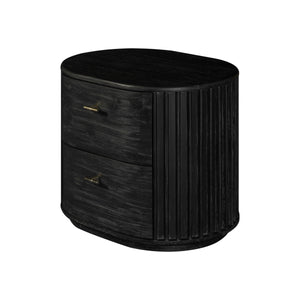 Vig Furniture Modrest Fields - Stylish Modern Black Acacia Nightstand For Contemporary Bedrooms, Vietnam Made Black  Vgwd-vgd2-bst02-blk