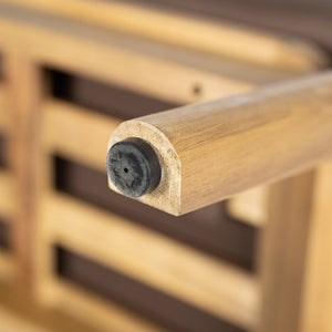 English Elm Outdoor Acacia Wood Club Chair Rope Woven Back Teak Finish Patio Seating N768P383070B