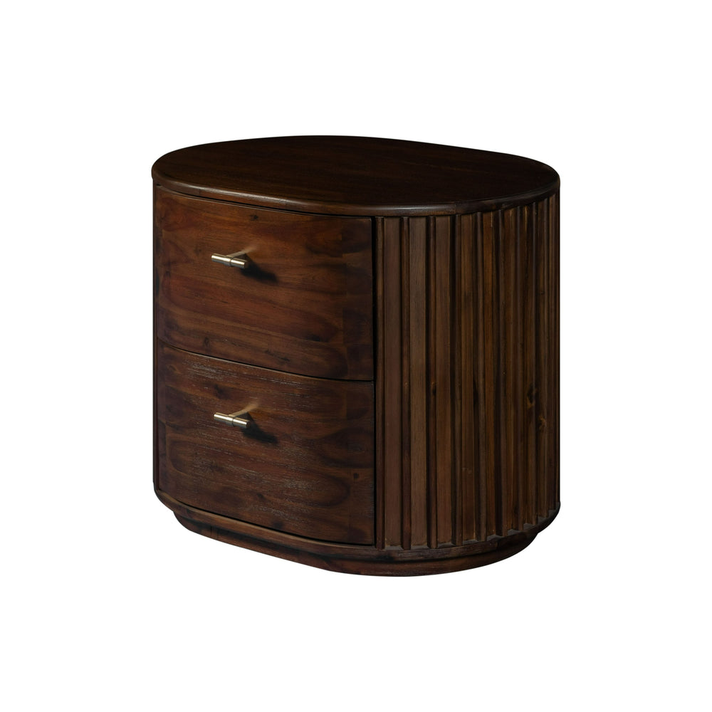 Vig Furniture Modrest Fields - Chic Walnut Acacia Nightstand For Modern Bedrooms, Crafted In Vietnam Elegance Walnut  Vgwd-vgd3-bst02-wal
