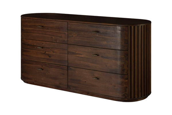 Vig Furniture Modrest Fields - Stylish Walnut Acacia Dresser For Modern Homes, Crafted In Vietnam, Elegant Design Walnut  Vgwd-vgd3-dr06-wal