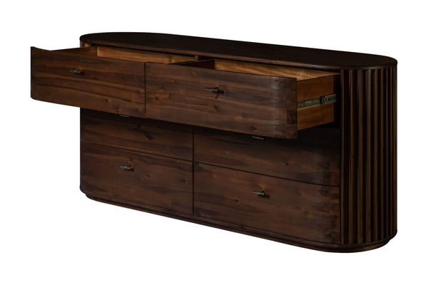 Vig Furniture Modrest Fields - Stylish Walnut Acacia Dresser For Modern Homes, Crafted In Vietnam, Elegant Design Walnut  Vgwd-vgd3-dr06-wal
