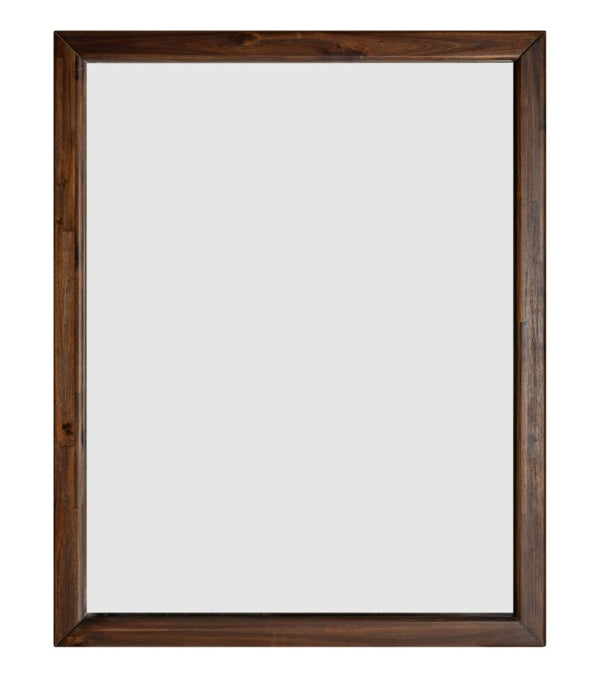 VIG Furniture Fields Modern Walnut Acacia Mirror — Rectangular Dresser-Mount Vanity Mirror, Sleek Grain Finish VGWD-VGD3-MIR-WAL