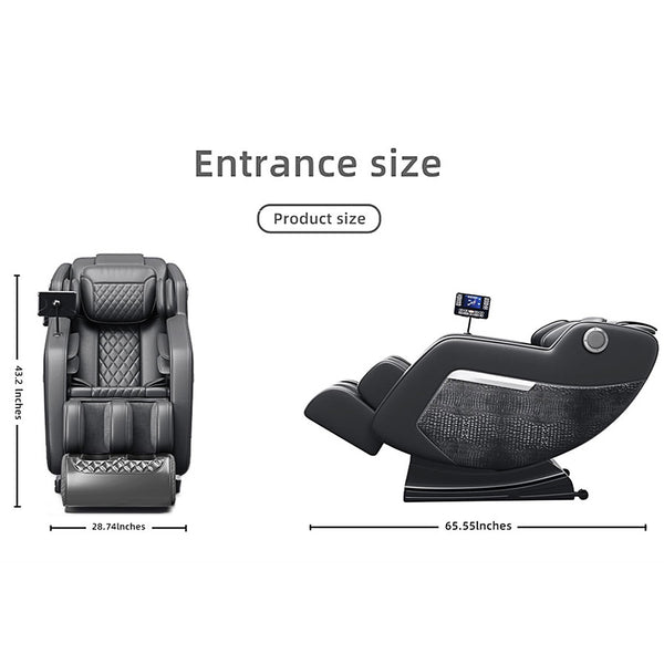 English Elm Massage Chair Zero Gravity Full-Body Recliner with 20 Airbags, Hip Heat, Foot & Air Massage System W3327S00004