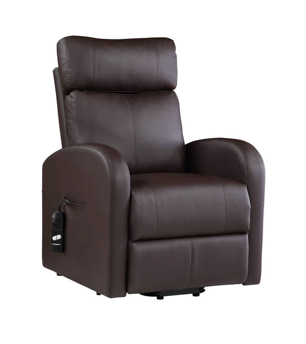 English Elm Ricardo Brown Synthetic Leather Power Lift Recliner For Effortless Comfort & Supportive Design B2726P279127-GIGA