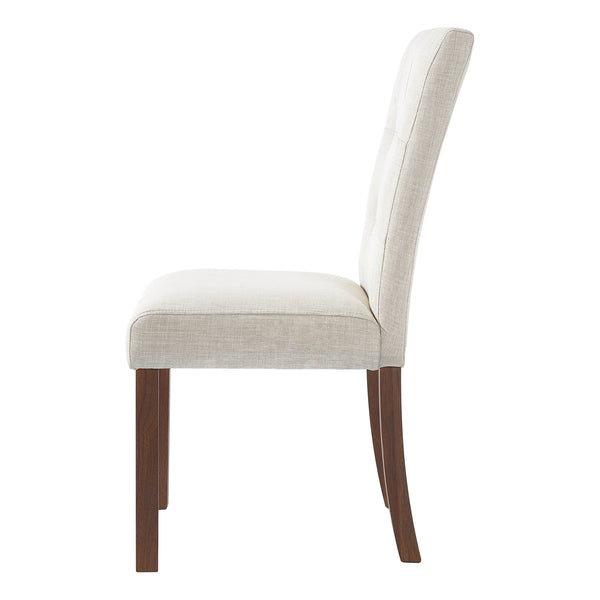 English Elm Wooden Modern Dining Chairs Set of 4 with Upholstered Beige Fabric, Rubber Wood Legs, 250lb Capacity Walnut N752P300578D