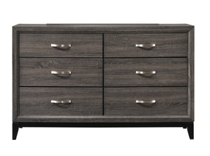 English Elm 1pc Modern 4-Drawer Tall Storage Chest in Mist Finish — Sleek Bedroom Organizer with Spacious Drawers Gray 61 L x 19 W x 36 H B2741P406737