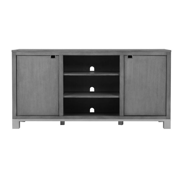 English Elm Pacific Heights Scandinavian Ash Grey Media Console with Open Shelving for Living Rooms B108P481209