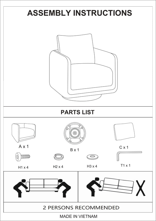 English Elm Gorgeous swivel accent chair in leather-like fabric with 360° movement, plush pillow and sleek base Walnut 33 L x 32 W x 22 H B011P369863