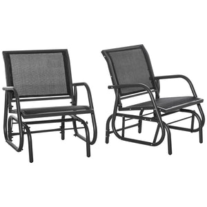 English Elm Outsunny Outdoor Glider Chairs Set Of 2 - Comfortable High-Back Metal Frame, Breathable Mesh Seats W2225P174320-GIGA