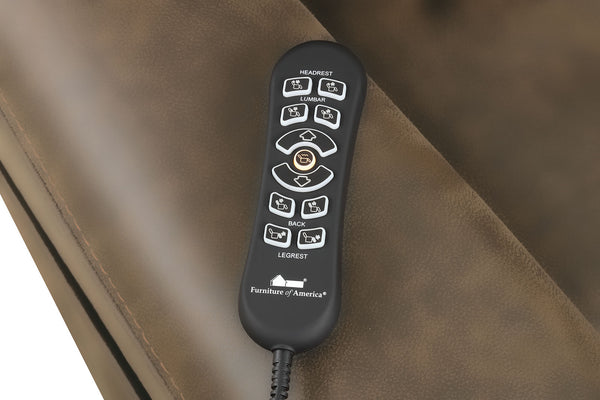 English Elm Transitional Multi-Function Glider Recliner with Channel Back, Cup Holders, Hidden Storage, Upholstered Comfort Brown 34 L x 31 W x 35 H B2741P387682