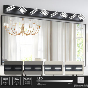 English Elm 52" Modern 8-Light Led Vanity Light - Stylish Dimmable Fixture For Bright, Energy-Efficient Bathroom Lighting W2312P374877
