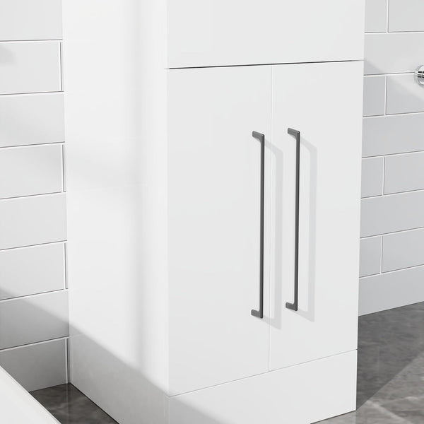 English Elm Goodyo 16" Small Bathroom Vanity Single Sink Freestanding Modern White Cabinet with Ceramic Basin and Soft-Close Doors D163095185