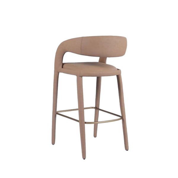 VIG Furniture Modrest Faerron - Modern Tan Leatherette Bar Chair VGEU-MC-7182BC-B-TAN