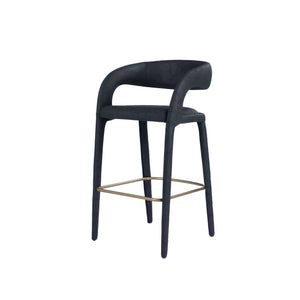 VIG Furniture Modrest Faerron - Modern Black Leatherette Bar Chair VGEU-MC-7182BC-B-BLK