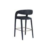 VIG Furniture Modrest Faerron - Modern Black Leatherette Bar Chair VGEU-MC-7182BC-B-BLK