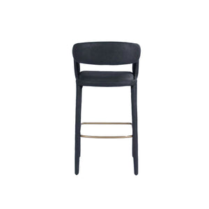 VIG Furniture Modrest Faerron - Modern Black Leatherette Bar Chair VGEU-MC-7182BC-B-BLK