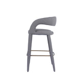 VIG Furniture Modrest Faerron - Modern Grey Leatherette Bar Chair VGEU-MC-7182BC-B-GRY