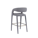 VIG Furniture Modrest Faerron - Modern Grey Leatherette Bar Chair VGEU-MC-7182BC-B-GRY