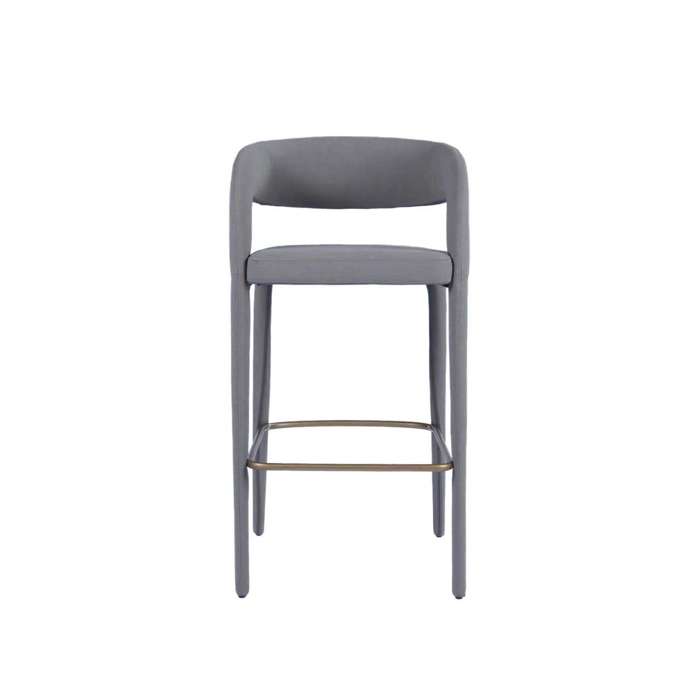 VIG Furniture Modrest Faerron - Modern Grey Leatherette Bar Chair VGEU-MC-7182BC-B-GRY