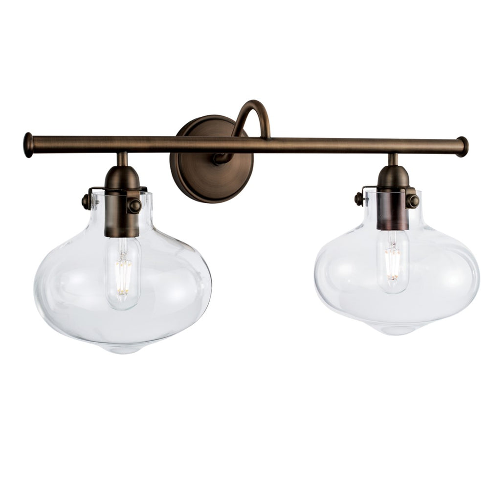 Clara 9'' Wide 2-Light Vanity Light - Brushed Nickel 8262-BN-CL Norwell