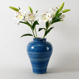 Lilys Sky Blue Jar Large Opening 15"H 8262-1