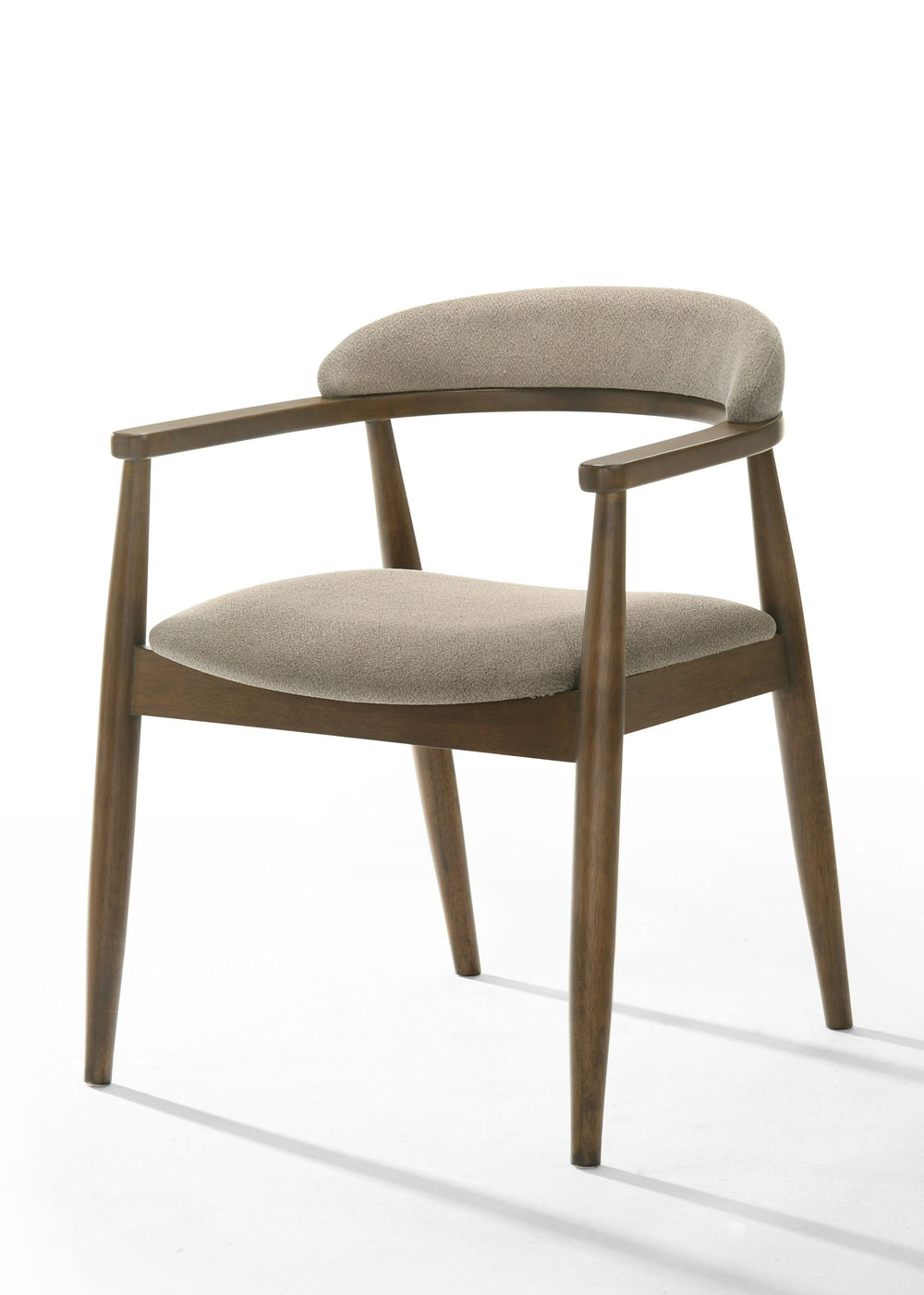 VIG Furniture Modrest Cohen - Mid-Century Modern Tan Fabric + Walnut Dining Chair VGMA-MI-1211-HAZ