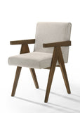 VIG Furniture Modrest Joseline - Modern Beige Fabric + Walnut Dining Chair (Set of 2) VGMA-MI-1233-DC-BGE