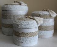 Lilys Set Of 3 Beaded Baskets With Tassel 8263