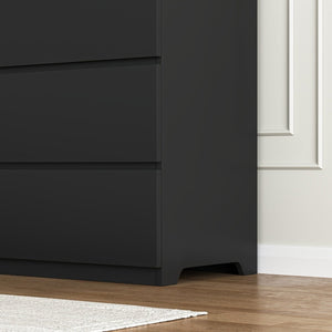 English Elm 6 Drawer Wide Chest Handleless Wood Storage Tower for Bedroom Entryway Living Room W409P334004