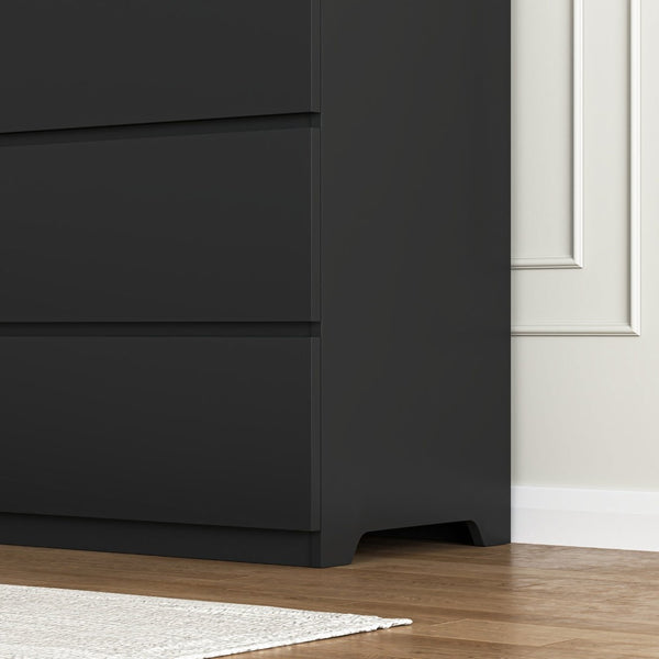 English Elm 6 Drawer Wide Chest Handleless Wood Storage Tower for Bedroom Entryway Living Room W409P334004