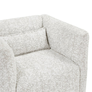 English Elm Modern Swivel Chair Beige Jacquard Upholstery with Plush Pillow 360° Rotation Plywood Frame Comfort - No Assembly Required, 33"x31.5"x30" B011P315600