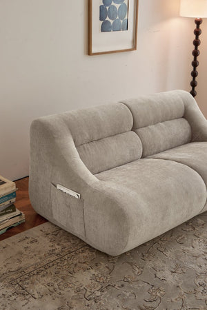 English Elm Shoes Chenille Memory Foam Loveseat Deep Seat Sofa for Apartments and Small Living Rooms Beige W668P381926
