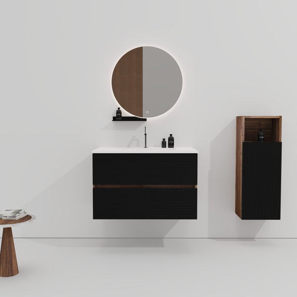 English Elm Gloria 30" Wall-Mounted Bathroom Vanity With Integrated Sink & Large Storage For Modern Spaces W1865P252911