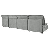 English Elm Double-Layer Cushion Modular Sofa, Freely Combinable, 4-Seater With Storage Function, Includes 4 Soft Cushions, Perfect For Living Rooms, Offices, and Apartments