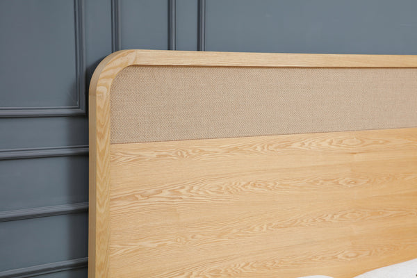 Vig Furniture Modrest Gavin - Timeless Modern Natural Ash & Rattan Bedroom Set For Elegant Contemporary Spaces Oak  Vgvc-bd2411-set-nat